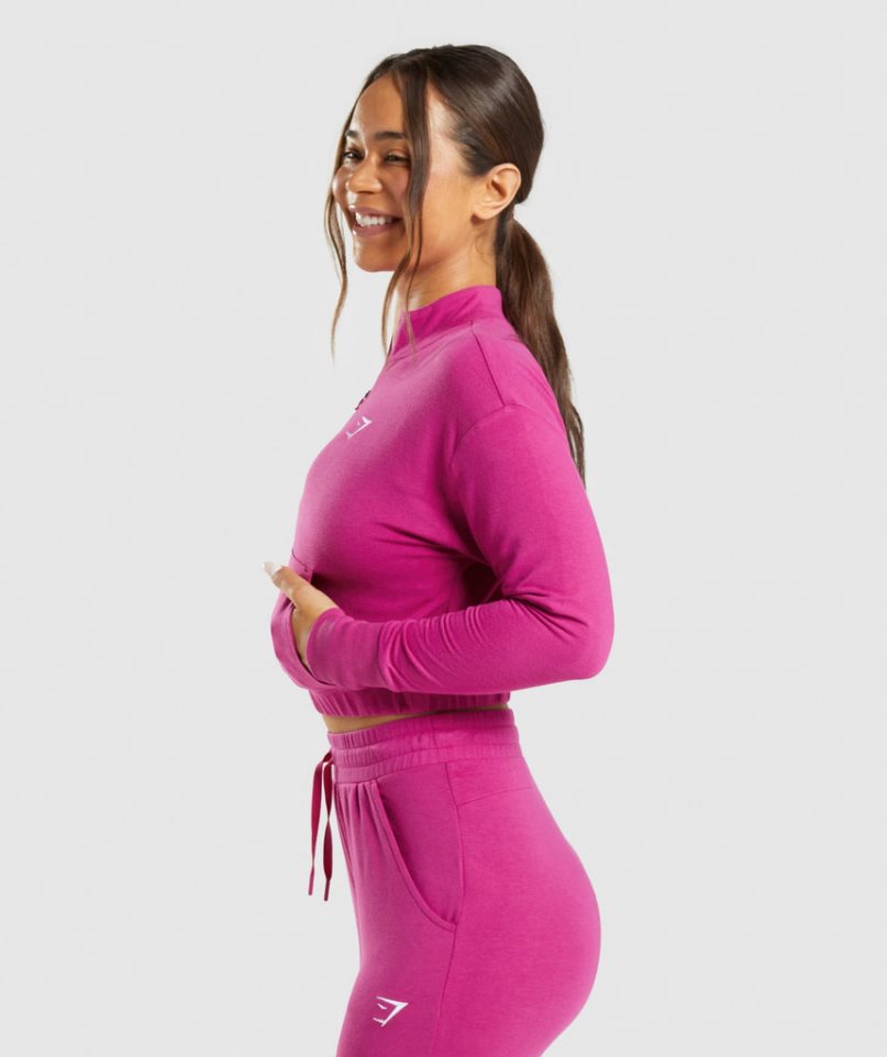 Women's Gymshark Training Pippa Sweatshirts Pink | NZ 2KUGYI